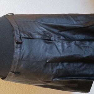 We The Free Black Pleated Faux Leather Skirt